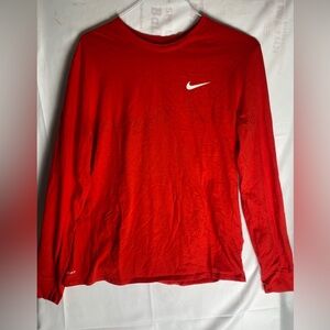 Nike Dri Fit Men’s Long Sleeve Size XL Orange Performance Activewear